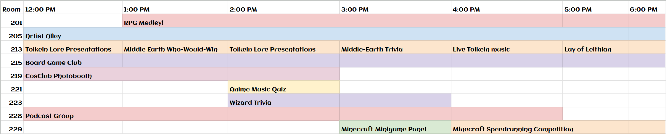 Griffincon 2026 Schedule